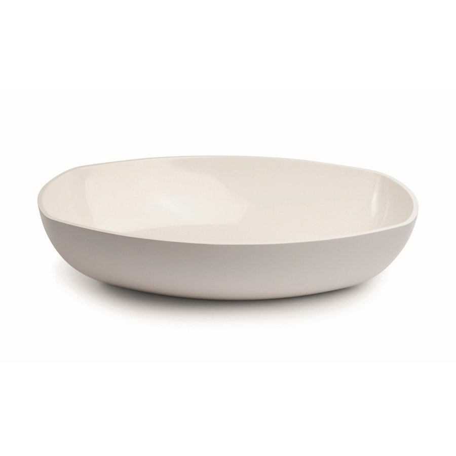 Opzetwastafel Luca Sanitair Danish Oval 57x38x13,5 Mineral Stone Glans wit OP=OP