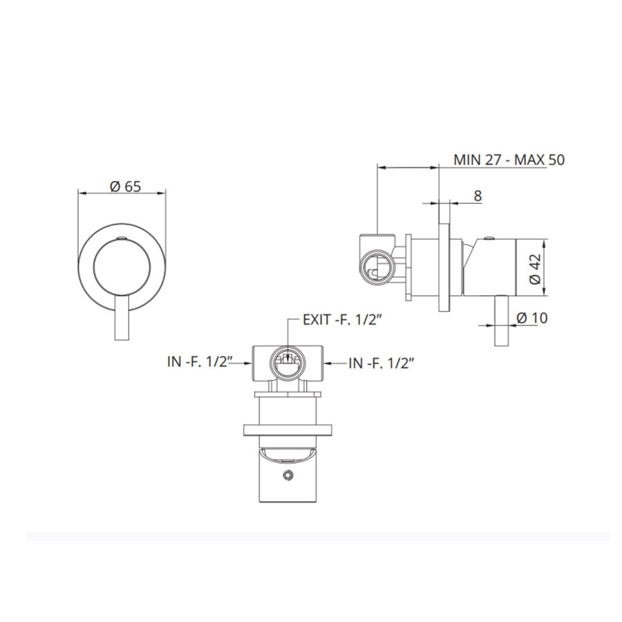 Complete Inbouw Douchemengkraan Bongio Squadra Chroom