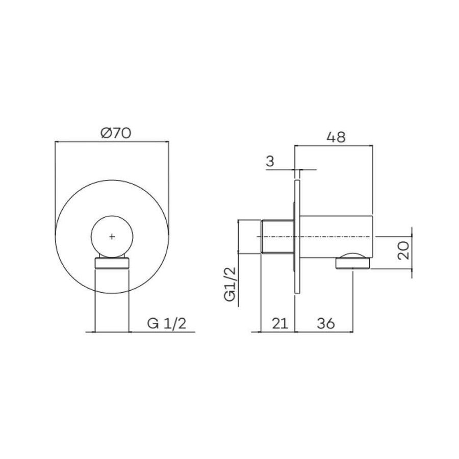 Wanduitlaat Lagoo Garda 1/2 Inch Messing (In 6 Verschillende Kleuren)