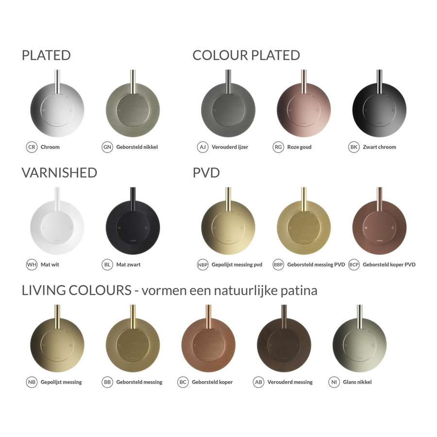 Wastafelmengkraan Hotbath Cobber 1-hendel Gebogen 27.8 cm Geborsteld Koper Living Colours