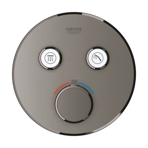 Thermostatische Douchekraan Grohe Grohtherm Smart Controle met Omstelling Hard Graphite Geborsteld 