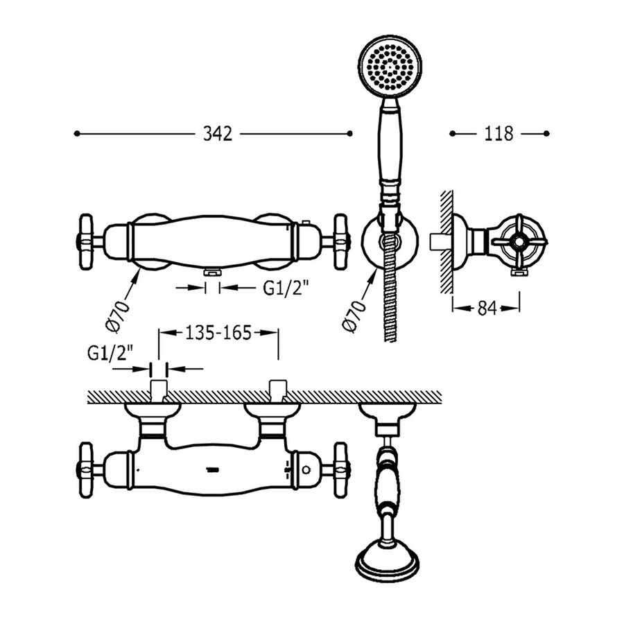 Douchemengkraan Tres Clasic Incl handdouche RVS