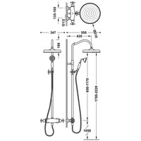 Regendoucheset Tres Clasic Thermostatische Opbouw Incl. Handdouche RVS