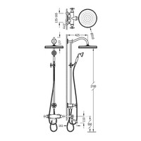 Badkraan Tres Clasic Thermostatisch Incl. Doucheset en Handdouche RVS