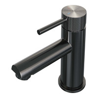 Wastafelmengkraan Brauer Gunmetal Carving Coldstart Opbouw Laag Ronde Hendel Geborsteld Gunmetal PVD