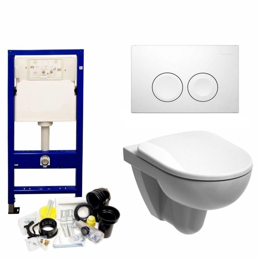 Up100 Toiletset 09 Geberit 280 Rimfree Met Bril En Drukplaat