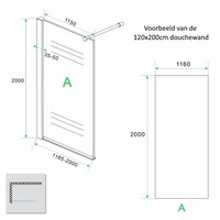Wiesbaden Eco Douchewand Met Muurprofiel 8MM Nano (Alle Maten) X 200CM
