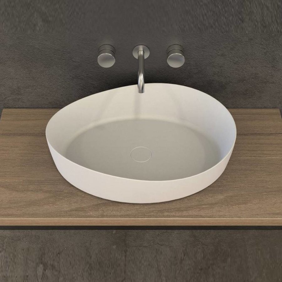 Opbouwwastafel Ideavit Solidharmony 60x44x15.5 cm Solid Surface Mat Wit