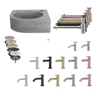 Fonteinset Differnz Mix En Match Cleo Hoekfontein 30x30x10 cm Beton (Keuze Uit 5 Kleuren Kranen)