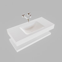 Badkamermeubel AQS Ibiza 100 cm met Planchet Solid Surface Mat Wit (zes varianten)