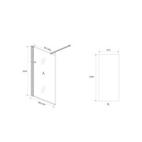 BWS Inloopdouche Met Zwart Muurprofiel 90x200cm Safety Glass En Nano Glas 10mm