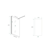 BWS Inloopdouche Met Zwart Muurprofiel 120x200cm Safety Glass En Nano Glas 10mm