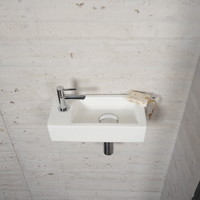 Fonteinset Mat Wit Wiesbaden Color Chroom (kraangat links)