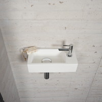 Fonteinset Mat Wit Wiesbaden Color Chroom (kraangat rechts)