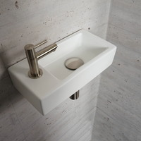 Fonteinset Mat Wit Wiesbaden Color RVS (kraangat links)