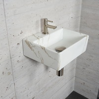 Fonteinset Carrara Marmerlook Wiesbaden Color RVS (kraangat midden)