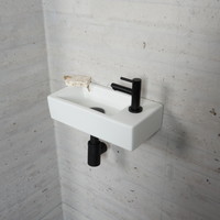 Fonteinset Mat Wit Wiesbaden Color Mat Zwart (kraangat rechts)