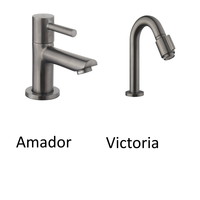 Fonteinset Mat Wit Wiesbaden Color Gun Metal (kraangat links)