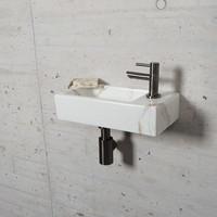 Fonteinset Carrara Marmerlook Wiesbaden Color Gun Metal (kraangat rechts)