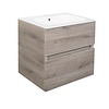 Best Design Onderkast Best Design Splash Grey Greeploos 60x56x47 cm 2 Softclose Laden Grijs Eiken