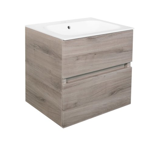 Onderkast Best Design Splash Grey Greeploos 60x56x47 cm 2 Softclose Laden Grijs Eiken 