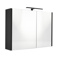 Spiegelkast Best Design Happy Black Incl. LED verlichting 80x60 cm Mat Zwart