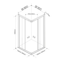 Douchecabine Aquasplash Naila 90x90x185 cm Wit