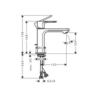 Wastafelmengkraan HansGrohe Rebris S Eengreeps 110 Met Trekwaste Chroom