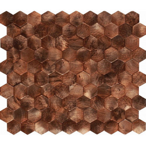 Mozaiek Tegels Dune Corten Hexagon 26x30.2 cm Bruin (Prijs per Matje) 