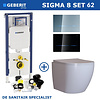 Geberit Geberit Sigma 8 (UP720) Toiletset set62 Mudo Rimless Met Sigma 80 Drukplaat