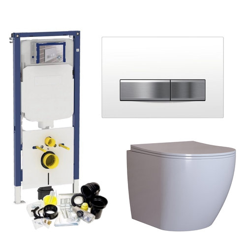 Geberit Sigma 8 (UP720) Toiletset set62 Mudo Rimless Met Sigma 50 Drukplaat 