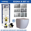 Geberit Geberit Sigma 8 (UP720) Toiletset set62 Mudo Rimless Met Sigma 30 Drukplaat