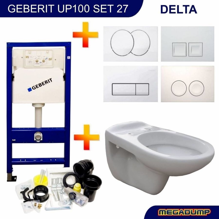 Up100 Toiletset 03 Megasplash Basic Smart Met Bril En Drukplaat