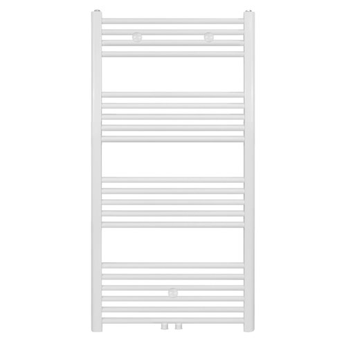 Designradiator Boss & Wessing Nile Gobi 120x60cm Geborsteld Mat Wit Midden/zij-aansluiting 