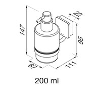 Zeepdispenser Geesa Topaz Minimalistisch Glas 200ML Chroom