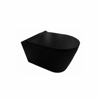 UP320 Toiletset 35 Civita Black Rimless Mat Zwart Met Mat Zwarte Drukplaat