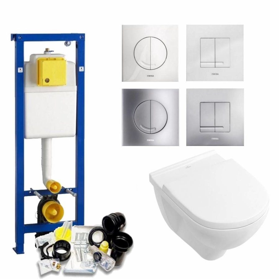 Xs Toiletset 30 Villeroy & Boch O.Novo Directflush Met Bril En Drukplaat