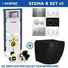 Geberit Geberit Sigma 8 (UP720) Toiletset set65 Mudo Rimless Mat Zwart Met Sigma 20 Drukplaat