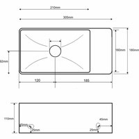 FonteinPack Inbouwkraan Chepri Keramiek 30.5x18x11 cm RVS