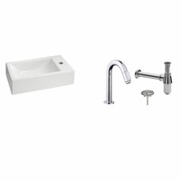 Fonteinset Metis Keramiek 50X25X13 Cm Chroom (Keuze Uit 20 Kranen)