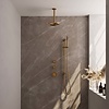 Brauer Regendoucheset Inbouw Brauer Gold Edition Thermostatisch 20cm met Plafondarm, Glijstang en Handdouche Staaf Losse Stopkranen Geborsteld Goud