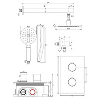 Inbouw Regendouche Set Brauer Copper Edition Wanduitloop Ronde Hoofddouche 20 cm Met Handdouche 3 Standen Koper