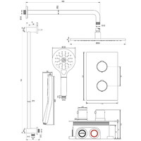 Inbouw Regendouche Set Brauer Copper Edition Gebogen Wanduitloop Ronde Hoofddouche 30 cm Met Glijstang en Handdouche 3 Standen Koper