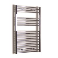 Elektrische Design Radiator Sanicare Plug & Play 111,8x45 cm Chroom 596 Watt Met Chroom Thermostaat Links