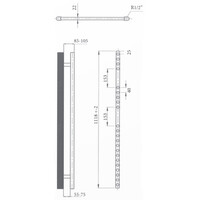 Elektrische Design Radiator Sanicare Plug & Play 111,8x60 cm Wit 730 Watt Met Chroom Thermostaat Links