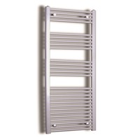 Elektrische Design Radiator Sanicare Plug & Play 172x60 cm Inox Look 1127 Watt Met Zwarte Thermostaat Links