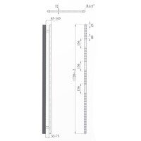 Elektrische Design Radiator Sanicare Plug & Play 172x60 cm Zilver Grijs 1127 Watt Met Chroom Thermostaat Links