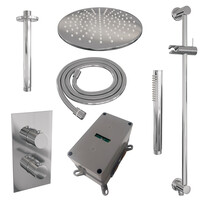 Inbouw Regendouche Set Brauer Chrome Edition Plafond Uitloop Ronde Hoofddouche 30 cm Met Glijstang