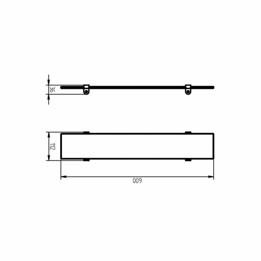 Planchet Ixi Glas 60x11 cm RVS