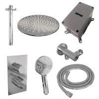 Inbouw Regendouche Set Brauer Chrome Edition Plafond Uitloop Ronde Hoofddouche 30 cm Met Handdouche 3 Standen